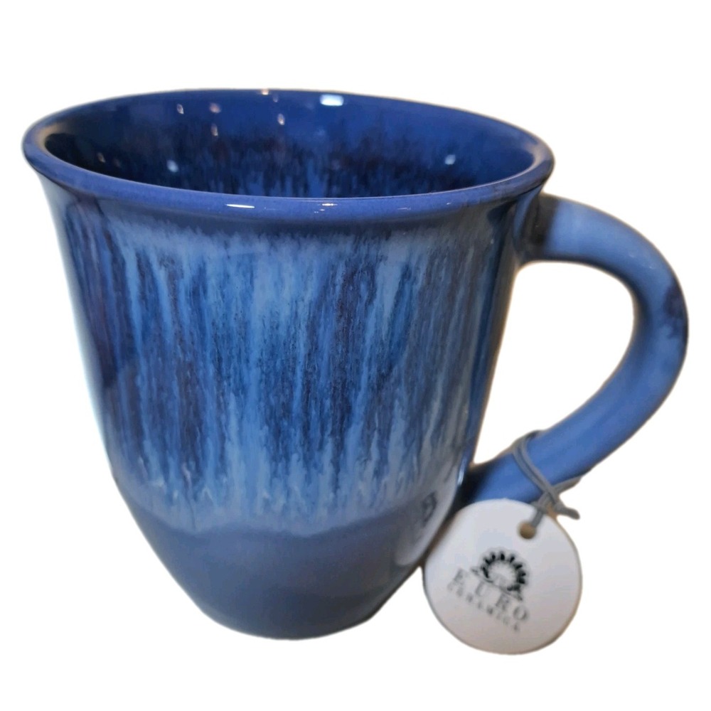 Euro‎ Ceramica Coffee Cup Mug Blue NEW NWT Gift